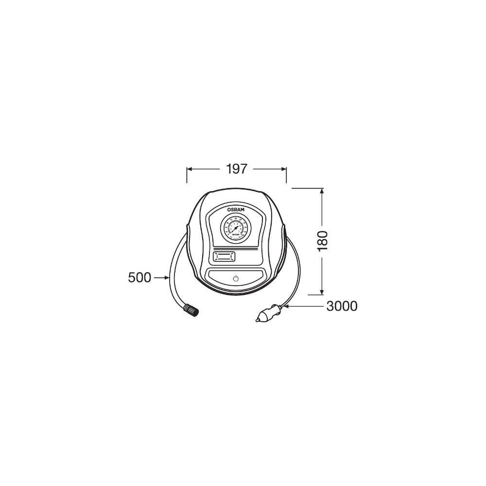 COMPRESOR AUTO 12V 120 W CU AFISAJ ANALOGIC TYREINFLATE 200 OSRAM