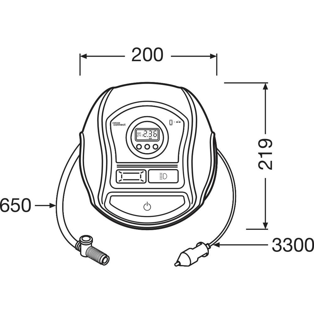 COMPRESOR AUTO 12V 120 W CU AFISAJ DIGITAL TYREINFLATE 400 OSRAM