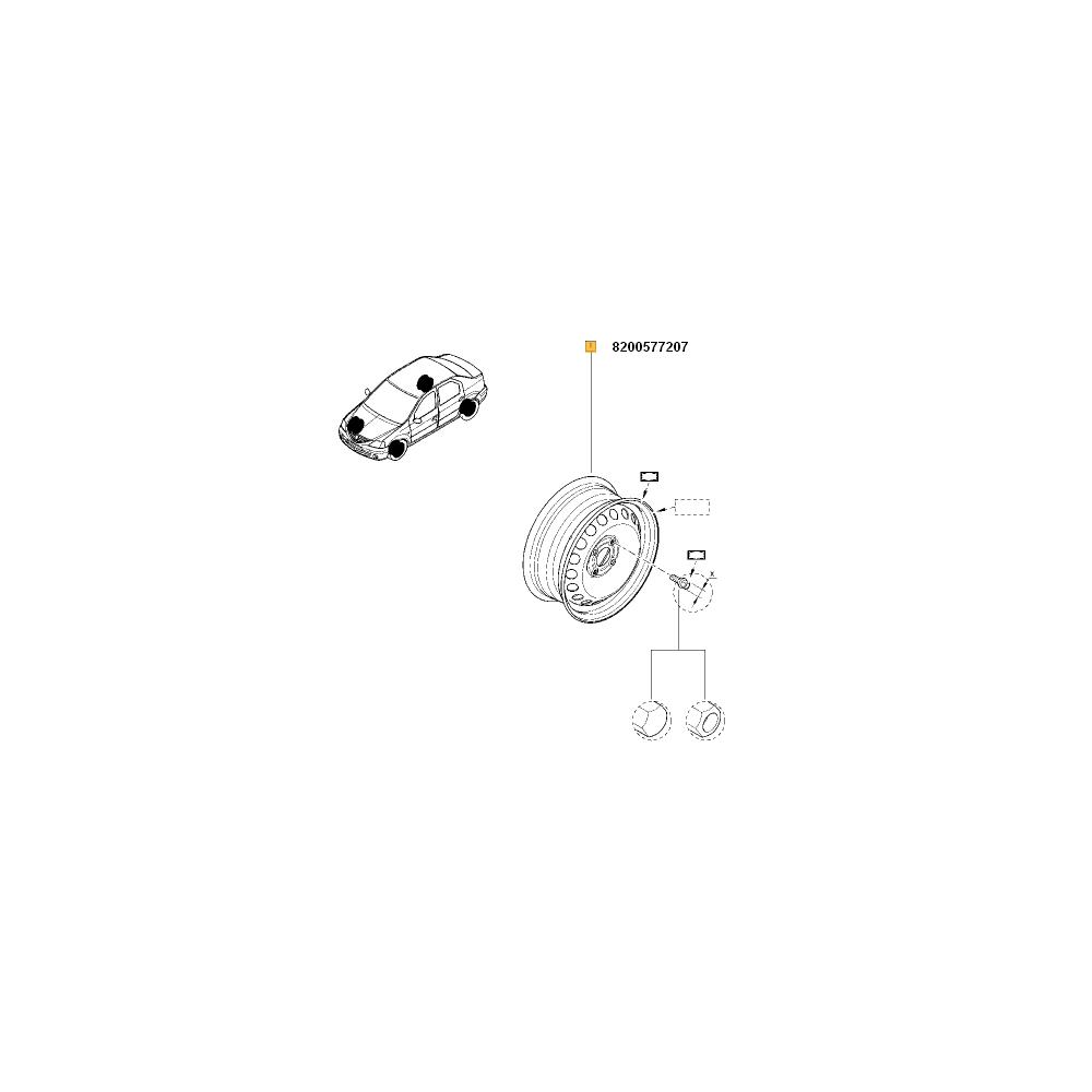 Janta Tabla 15"" Neagra 6Jx15H2 4x100 ET50 Logan I/sandero I RENAULT