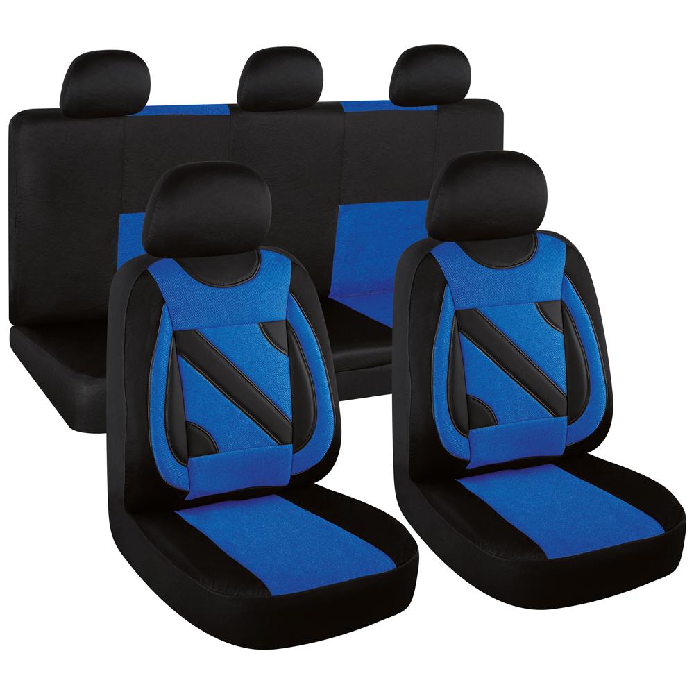 Set huse scaun auto Nero negru-albastru 11 piese