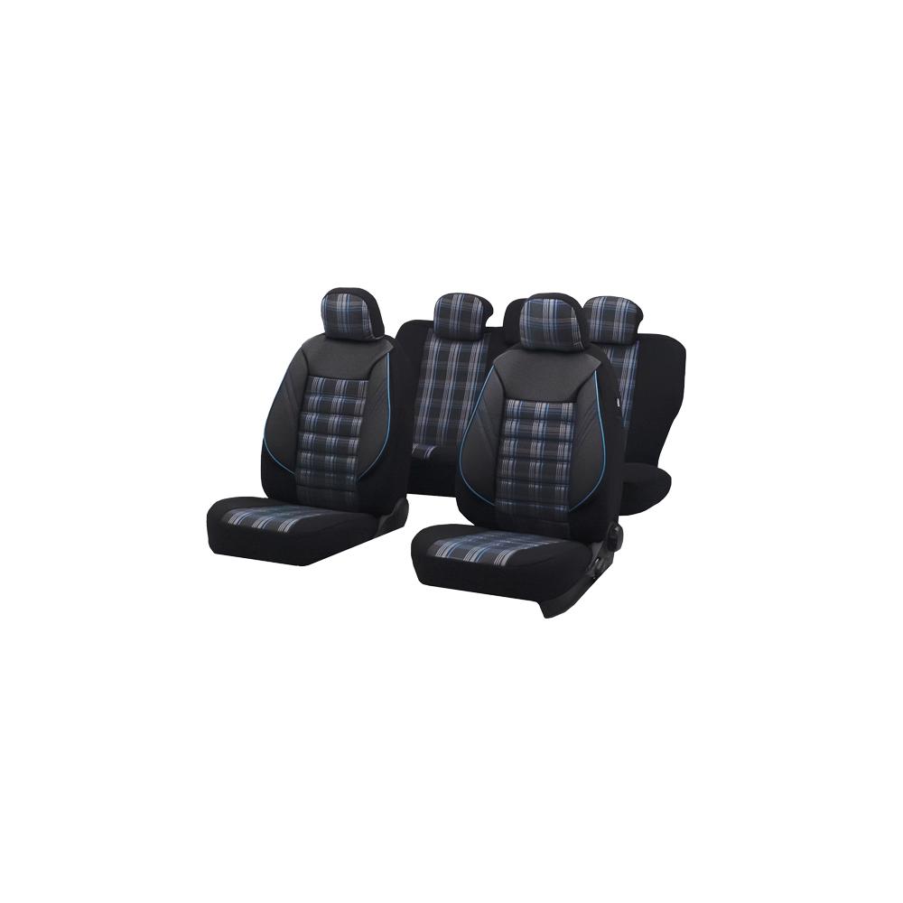 Set huse scaun auto Sport negru-albastru 11 piese