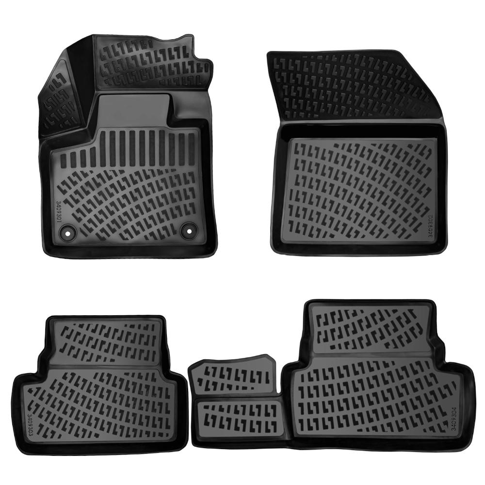 Set covorase presuri PEUGEOT 3008 II EXCEPTIE HYBRID din 2016-2023, auto, din cauciuc thermoplastic, Compatibil cu PEUGEOT