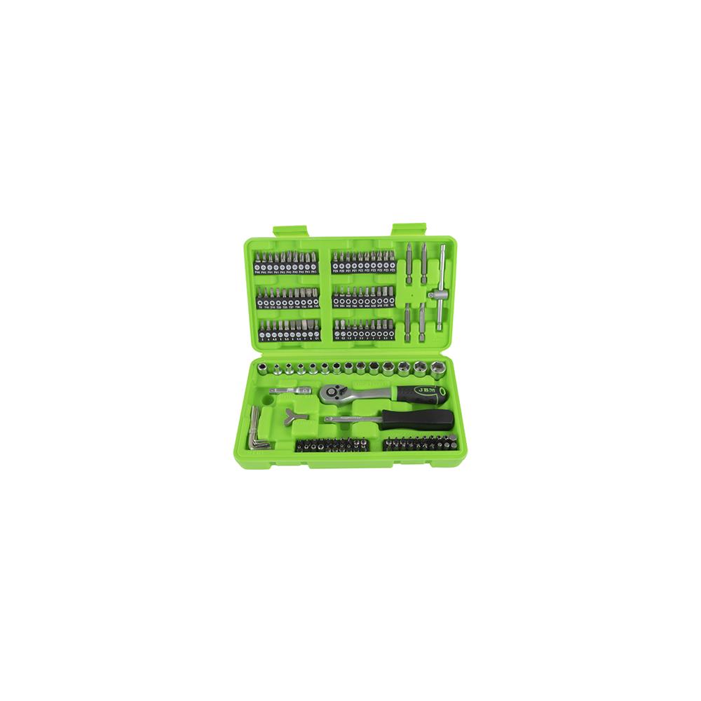 SET Biti Si Tubulare 1/4" Cu Surubelnita Si Clichet 130 Buc Jbm