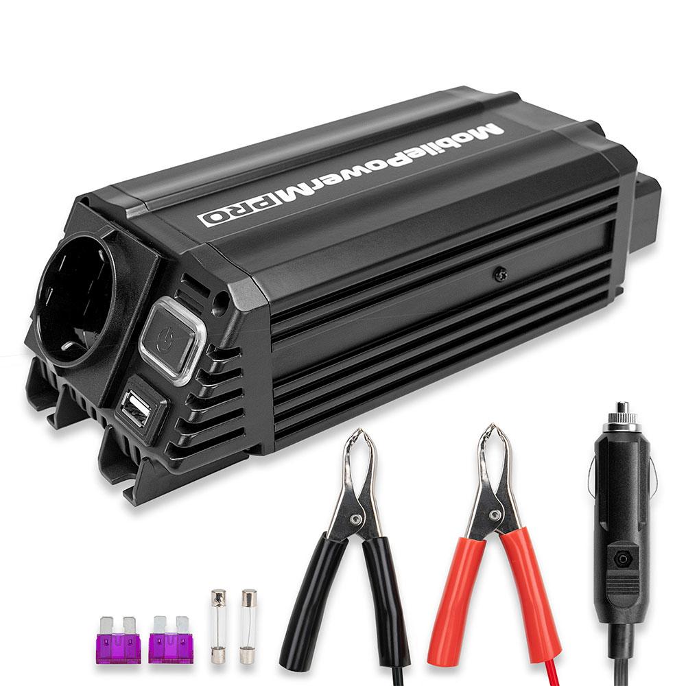 Invertor auto Heyner MobilePower M PRO 300/600 W cu priză schuko și USB